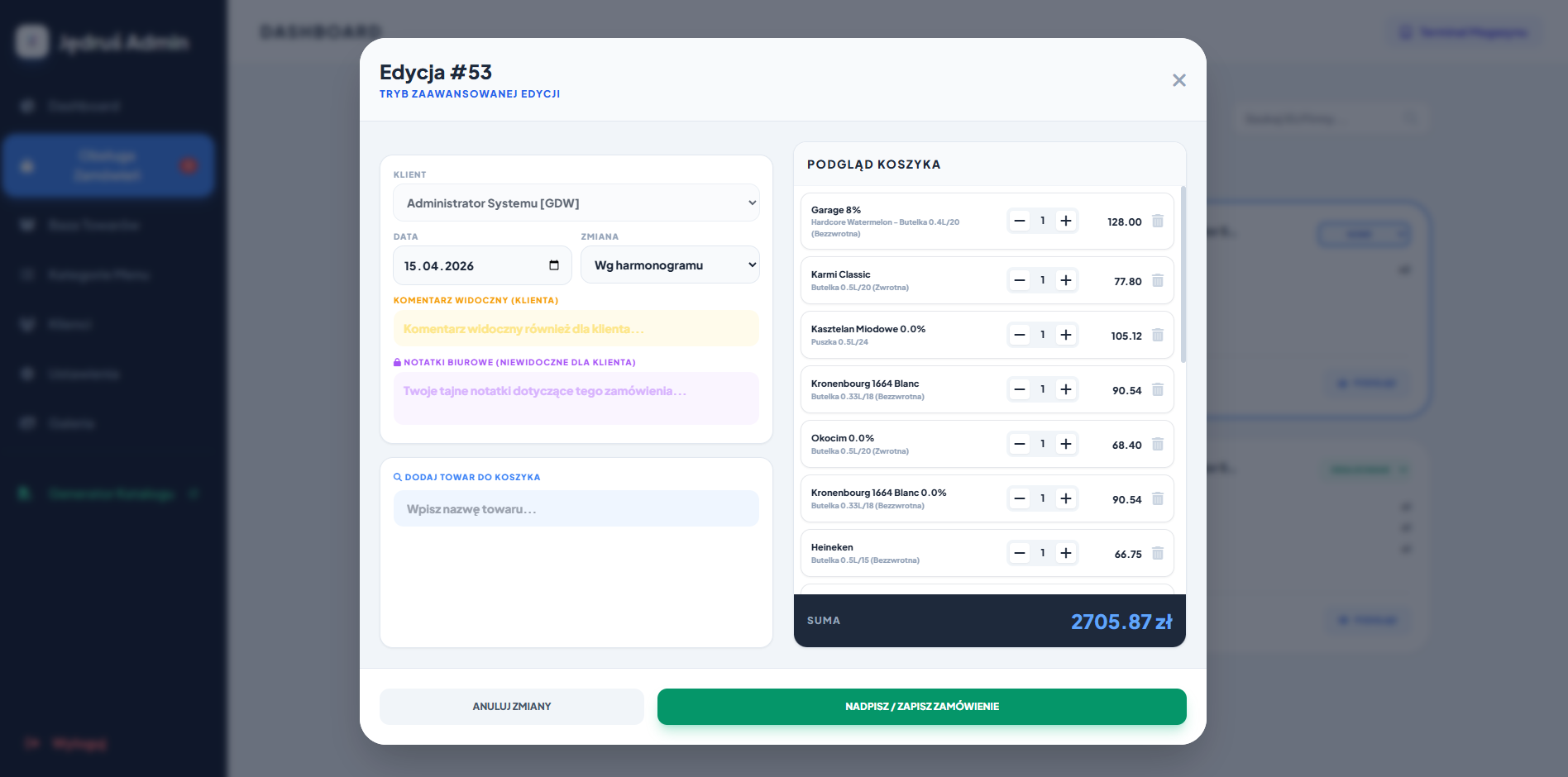 Zaawansowany Edytor Zamówień